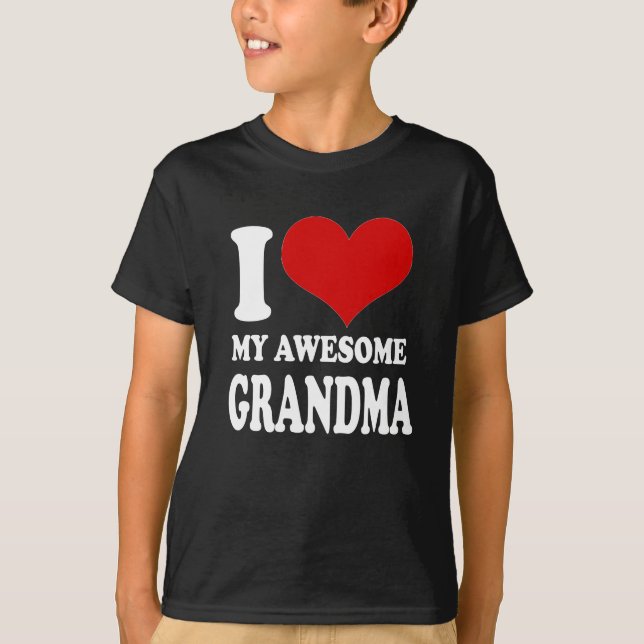 I Kärlek Min Fantastisk-mormor T-Shirt Barnbarn Gi (Framsida)