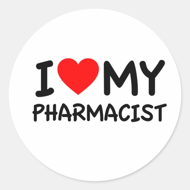I kärlek min farmaceut runt klistermärke (Framsida)
