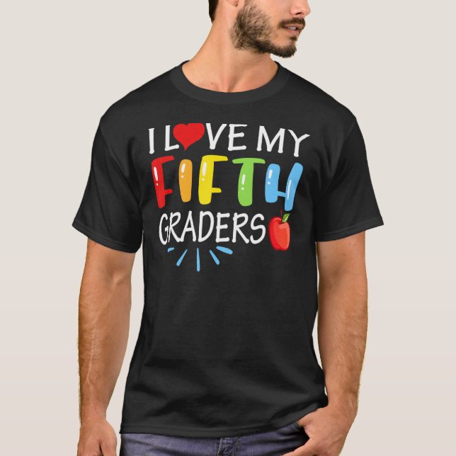 I Kärlek Min femte klass Back to school 5 Klass Te T Shirt (Framsida)
