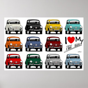 I kärlek min Fiat 600 Poster