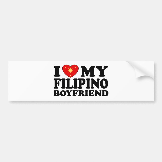 I Kärlek Min Filipino Boykompis Bildekal (Framsidan)