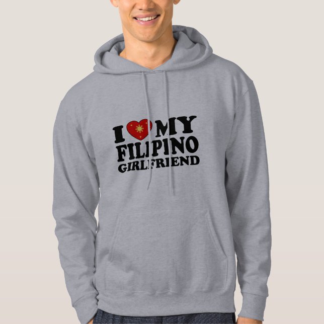 I Kärlek Min Filipino Girlkompis Hoodie (Framsida)