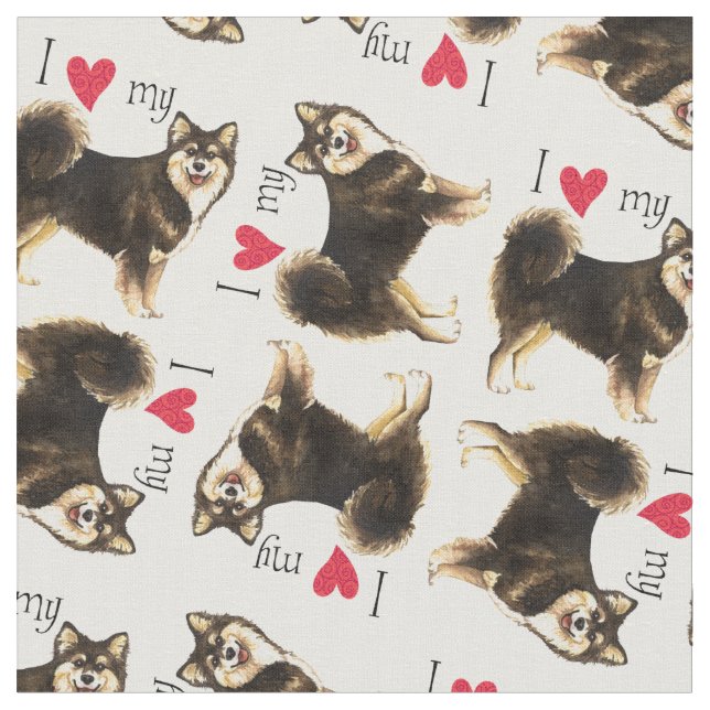 I Kärlek min finska Lapphund Tyg (Närbild)