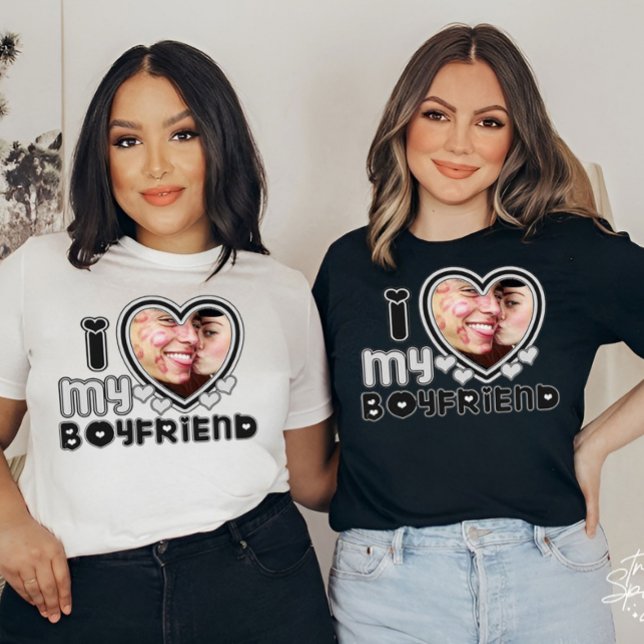 I Kärlek Min flickvän Anpassningsbar T-Shirt (Skapare uppladdad)