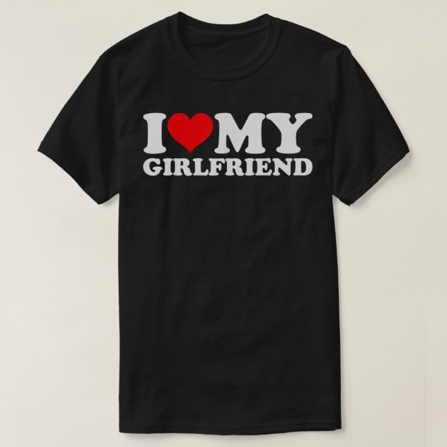 I Kärlek, min flickvän Gf I Hjärtar mina GF-Valent T Shirt (Design framsida)