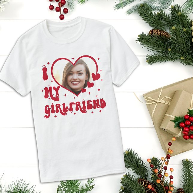 I Kärlek Min flickvän Heart Typografi T Shirt (Skapare uppladdad)