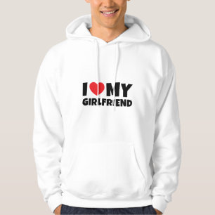 I Kärlek, min flickvän, hjärta min flickvän Hoodie