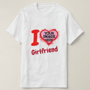 I Kärlek, min flickvän jag hjärta GF - ditt fot T Shirt
