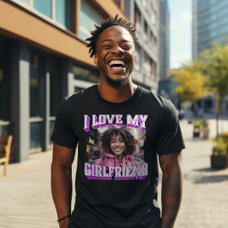 I Kärlek Min flickvän Lila Bootleg Rapper Photo T Shirt