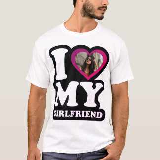 I Kärlek Min flickvän Miami - Anpassningsbar Photo T Shirt