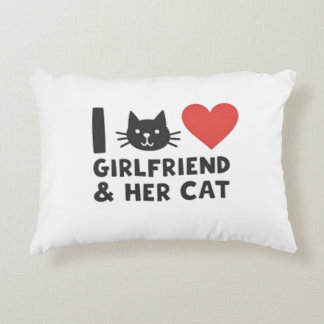 I Kärlek, min flickvän och hennes katthuvud Prydnadskudde