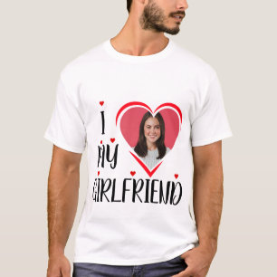 I Kärlek Min flickvän - personalisera Photo T-Shir T Shirt