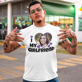 I Kärlek Min flickvän Personalize Photo T-Shirt