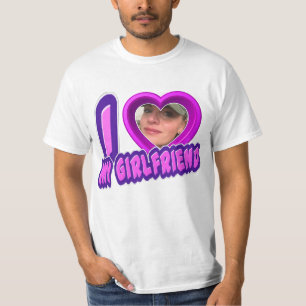 I Kärlek Min flickvän Photo Personlig Shirt T