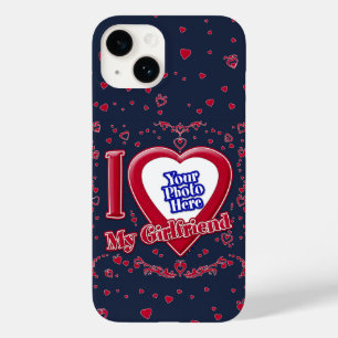 I Kärlek min flickvän Photo Red Hearts Navy