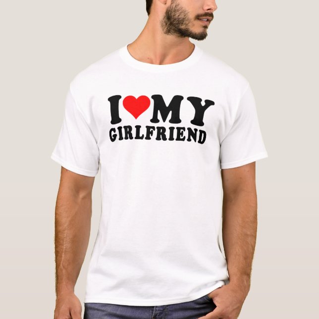 i kärlek min flickvän t shirt (Framsida)