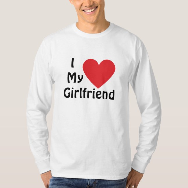 I Kärlek Min flickvän T-Shirt (Framsida)