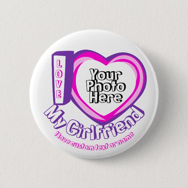 I kärlek Min flickvän Valentines day Newly Weds Knapp (Framsida)