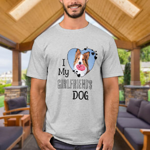I Kärlek Min flickväns Hund Anpassningsbar Cute He T Shirt