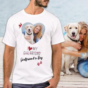 I Kärlek Min flickväns Hund Anpassningsbar Heart P T Shirt