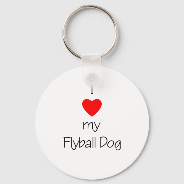 I Kärlek min Flyball Hund Nyckelring (Framsida)