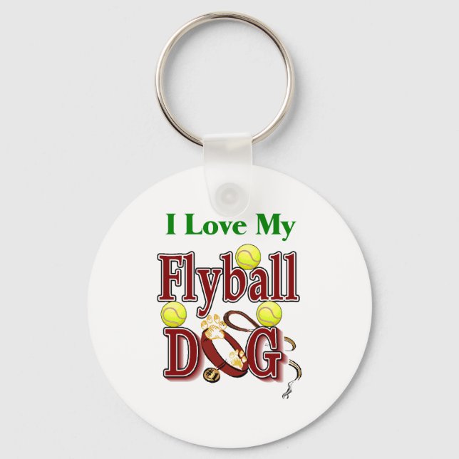 I kärlek min flygboll hund nyckelring (Framsida)