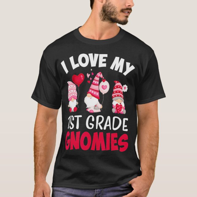 I Kärlek Min första Klass-nomies Cute Valentines d T Shirt (Framsida)