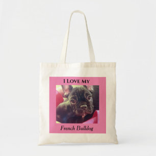 I Kärlek - min Fransk Bulldog Frenchie Tote Bag Tygkasse