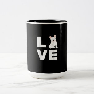 i kärlek, min fransk-bulldog-hund älskare-gåva Två-Tonad mugg
