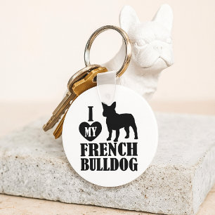 I Kärlek - min Fransk Bulldog Keychain Nyckelring