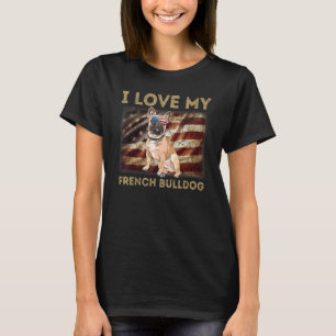 I Kärlek Min Fransk Bulldog Pappa Mamma Amerikansk T Shirt