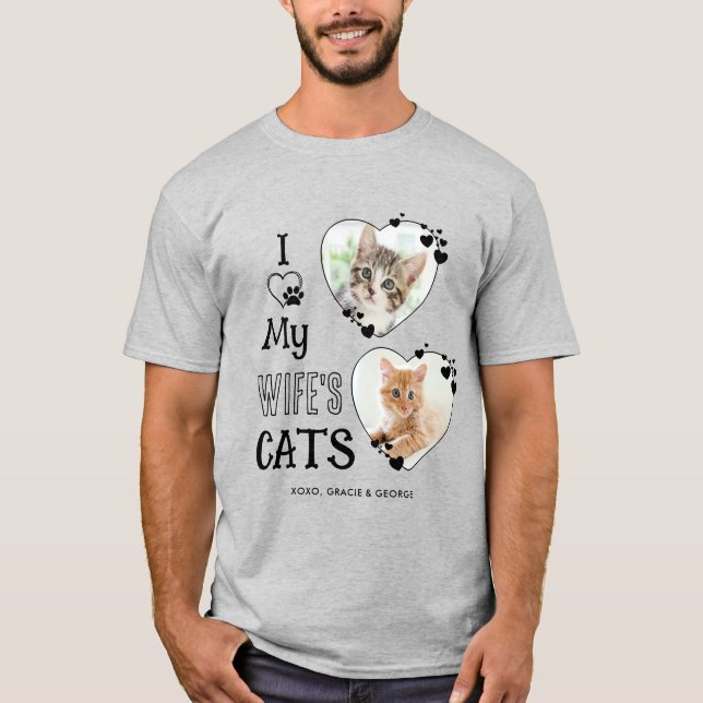 I Kärlek Min fru Anpassningsbar Cute Heart Photo T Shirt (Framsida)