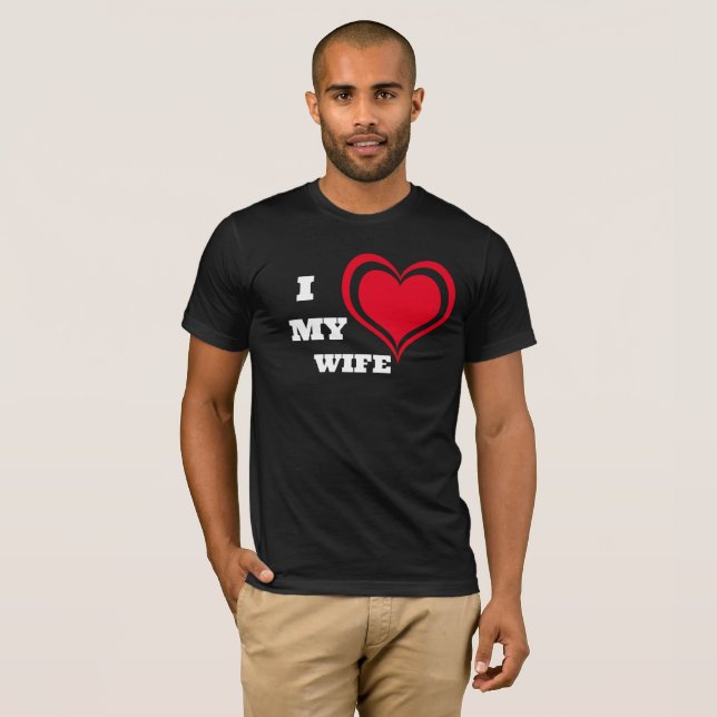 I Kärlek Min fru Anpassningsbar T Shirt (Hel framsida)