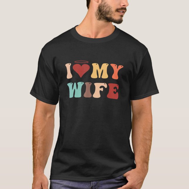 I Kärlek Min fru Graphic Manar T Shirt (Framsida)