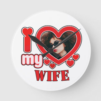 I Kärlek Min fru Personlig Rund Klocka
