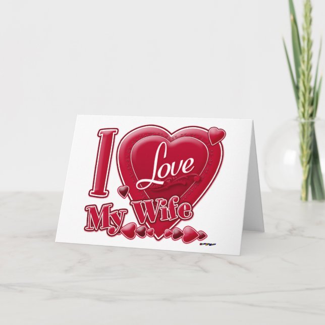 I Kärlek Min fru röd - hjärtat Helgkort (Framsida)