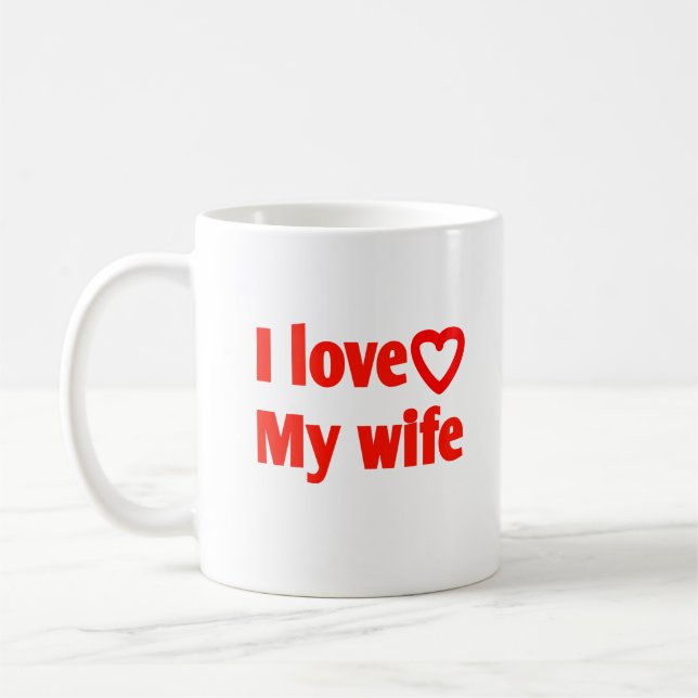 I Kärlek Min fru - Romantic Gift for Maka, Make Kaffemugg (Vänster)