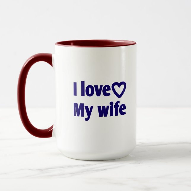 I Kärlek Min fru - Romantic Gift for Maka, Make Mugg (Vänster)
