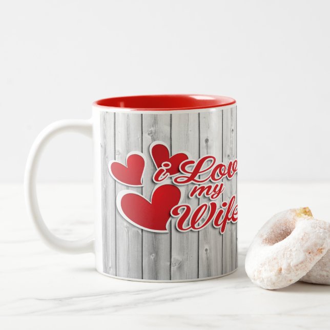 I Kärlek Min fru Två-Tonad Mugg (Med munk)