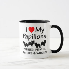 I Kärlek min fyra papillon Hundar Mugg