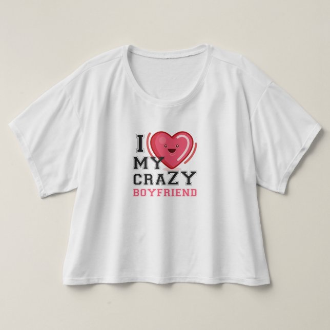 i kärlek min galna flickvän tröja (Design framsida)