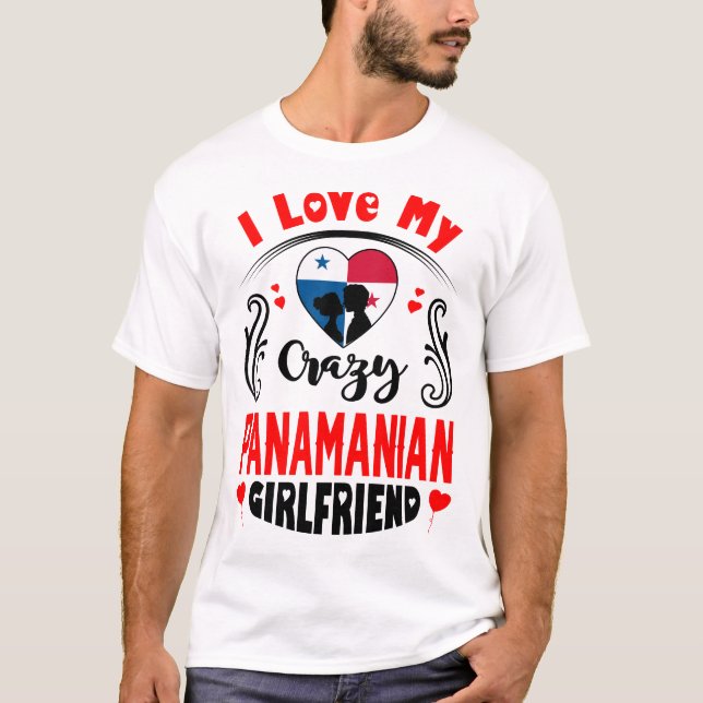 I Kärlek min galna Panamanska flickvän Valentine T Shirt (Framsida)
