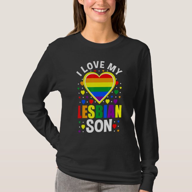 I Kärlek, min Gay Son Lgbtq Heart Gay pride Month  T Shirt (Framsida)