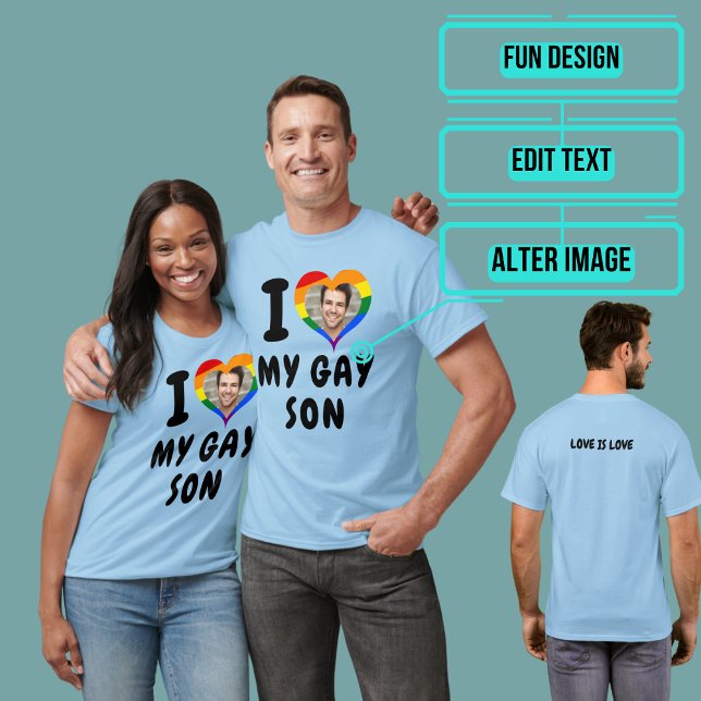 I kärlek Min Gay Son T Shirt (Please enjoy our LGBTQ+ ally products)