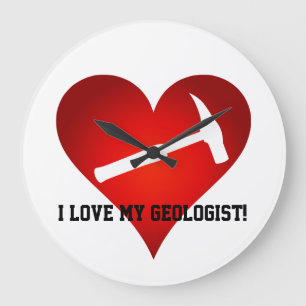 I Kärlek Min geolog Numberless Stor Klocka