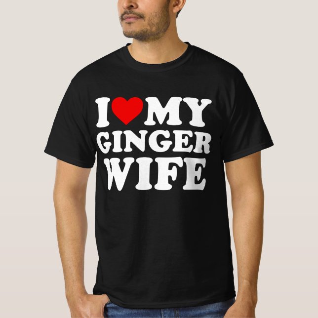 I Kärlek Min Ginger-fru T Shirt (Framsida)