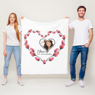 I KÄRLEK MIN GIRLFRIEND Photo Gift Personlig Flee Fleecefilt
