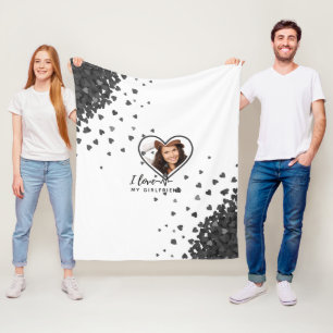I KÄRLEK MIN GIRLFRIEND Photo Gift Personlig Flee Fleecefilt