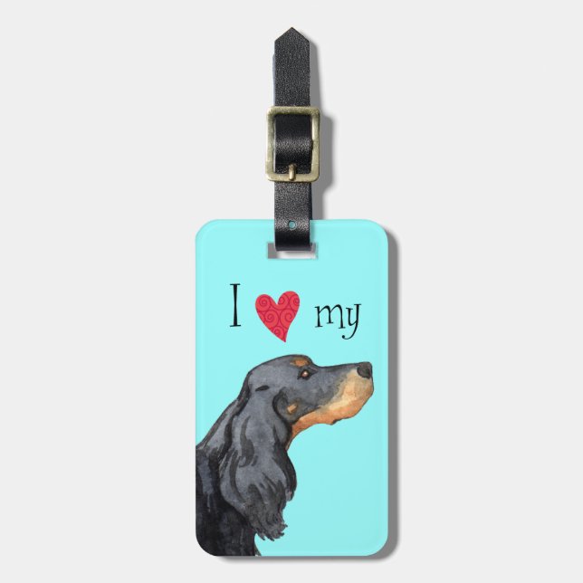 I Kärlek min Gordon Setter Bagagebricka (Vertikal Framsida)