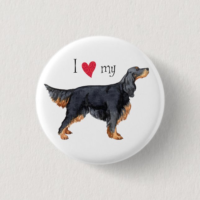 I Kärlek min Gordon Setter Knapp (Framsida)